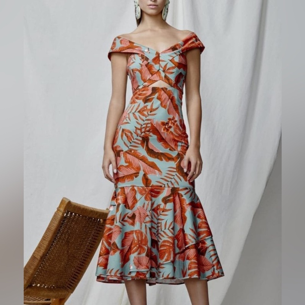 JOHANNA ORTIZ printed midi dress in US 2